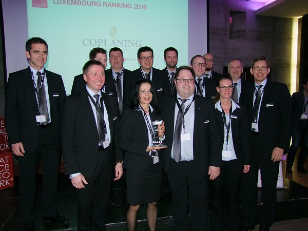 Coplaning Recognised as Best Place to Work 2016 in Luxembourg
